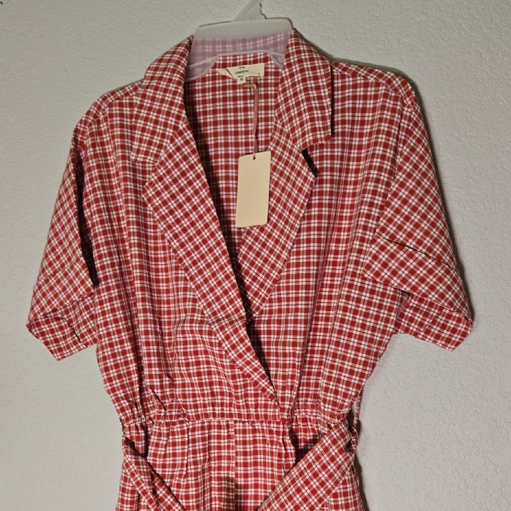 Entro Red Plaid Jumpsuit - Picture 4 of 7